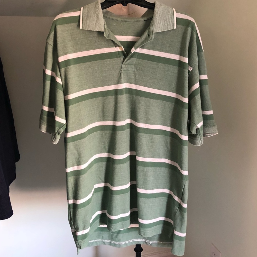 Men’s Striped Short Sleeve Collared Shirt